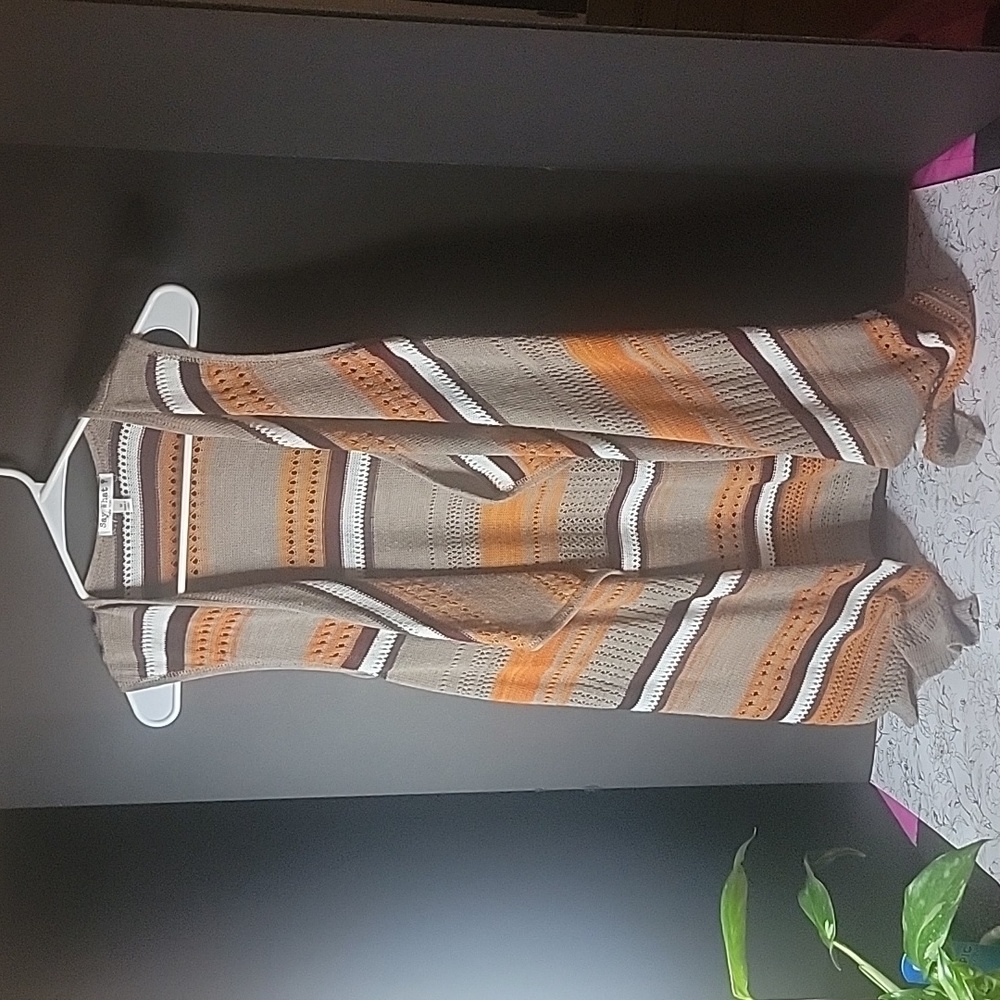 Say What? Cardigan Duster Sweater Women's Size M Multi/Color